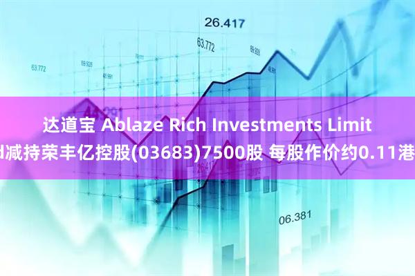 达道宝 Ablaze Rich Investments Limited减持荣丰亿控股(03683)7500股 每股作价约0.11港元
