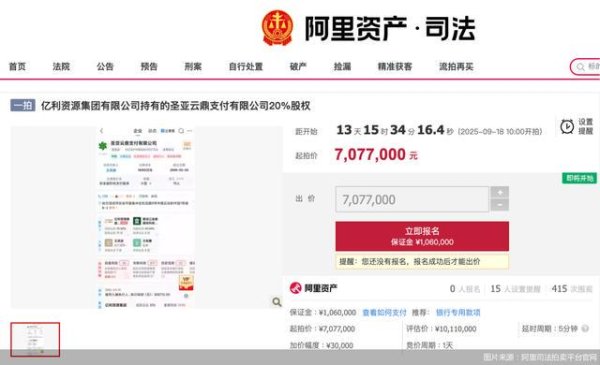 牛金财富 降价303万元！圣亚云鼎支付20%股权再登拍卖台，牌照续展仍在中止状态